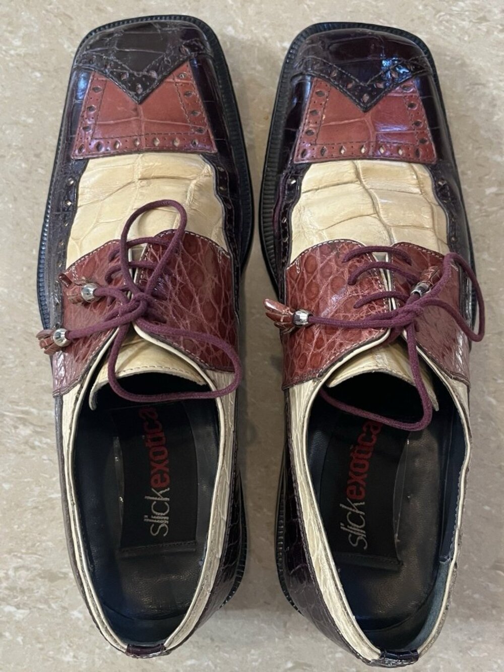 Slick Exotica Mens Genuine Hornback Alligator Dress Shoes Oxford Loafers Size 9